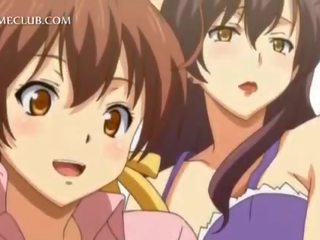 Teenager 3d anime tochter kampf über ein groß stechen