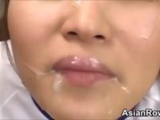 Stygg asiatisk jente brutalt misbrukt og cummed på
