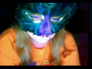 Masked teenager Flashing Big Tits On Chatroulette