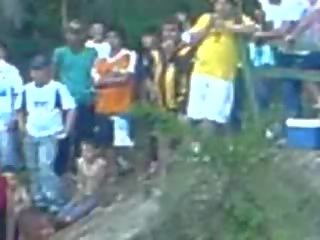 Crazy Latins Having dirty movie In The River While Rest Of The Village Looking clip
