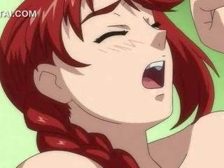 Naked redhead anime mademoiselle blowing phallus in sixtynine