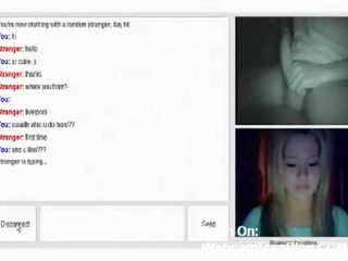 Omegle Blonde Teen Chats With Big manhood