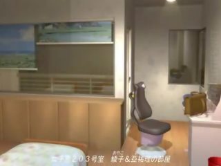 Captivating 3d anime dame geeft bj naar een futanari