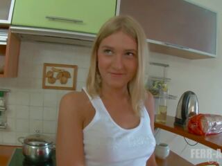 Hot Blonde Teen Pussy Fuck in Kitchen, HD x rated film b6