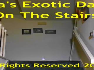 Luna Lain's Exotic Stair Strip & Play, HD sex video 55