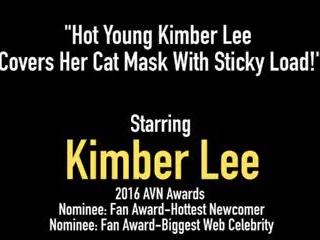 Glorious unge kimber lee covers henne cat maske med klissete.