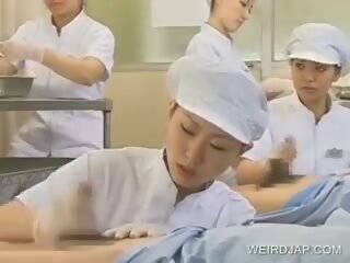 Warga jepun jururawat bekerja berambut lebat zakar, percuma kotor video b9